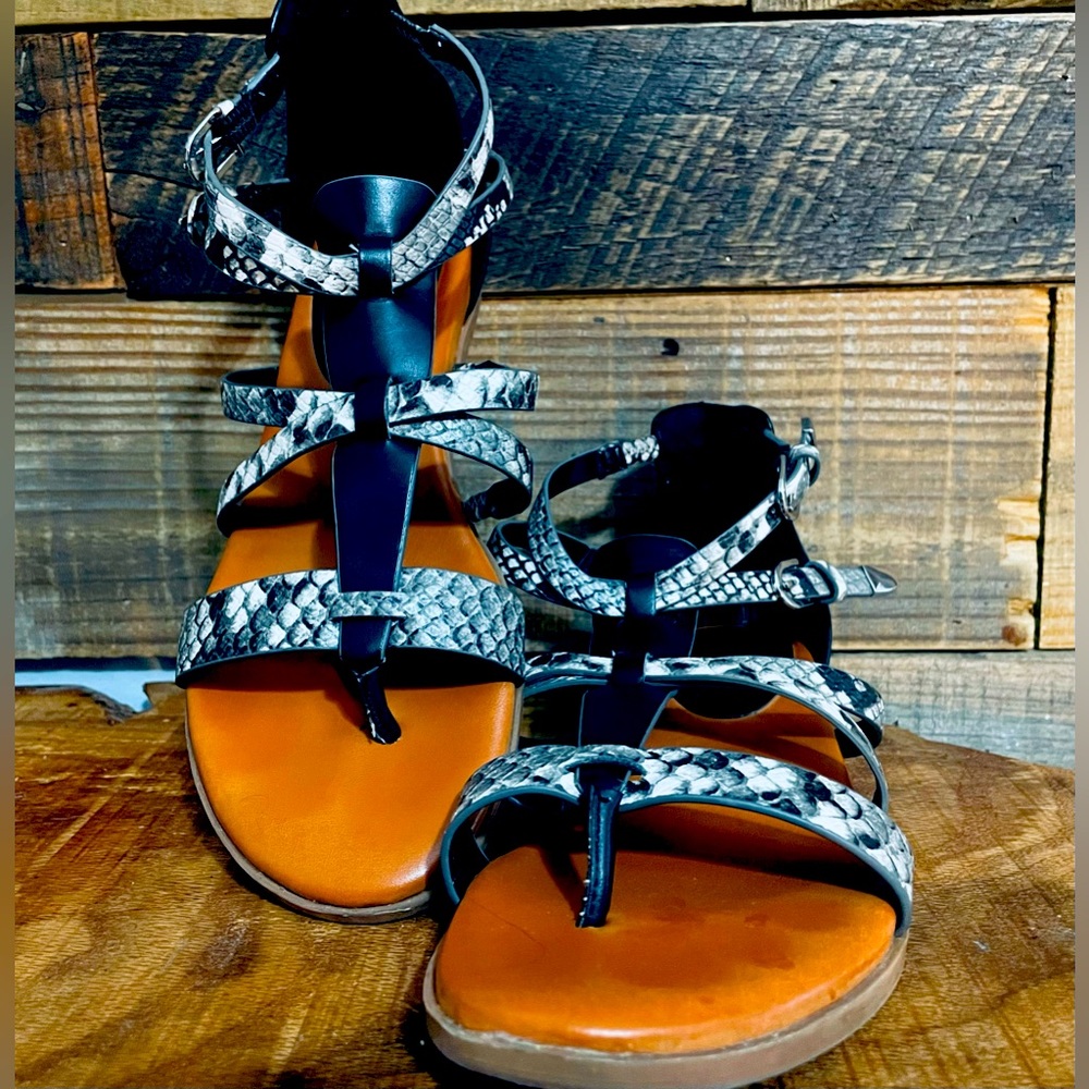 Nine West Snakeskin Gladiator Sandals